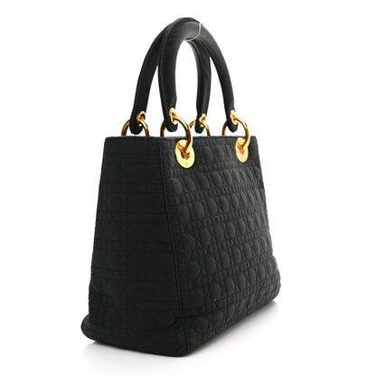 Christian Dior Nylon Cannage Medium Lady Dior Black 3 of 17