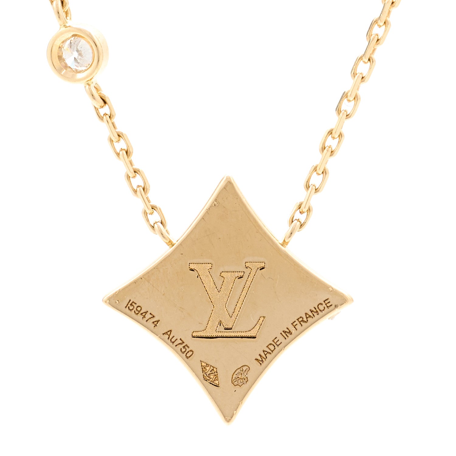 Louis Vuitton 18K Yellow Gold Diamond Black Onyx Color Blossom BB Star Pendant Necklace 5 of 5