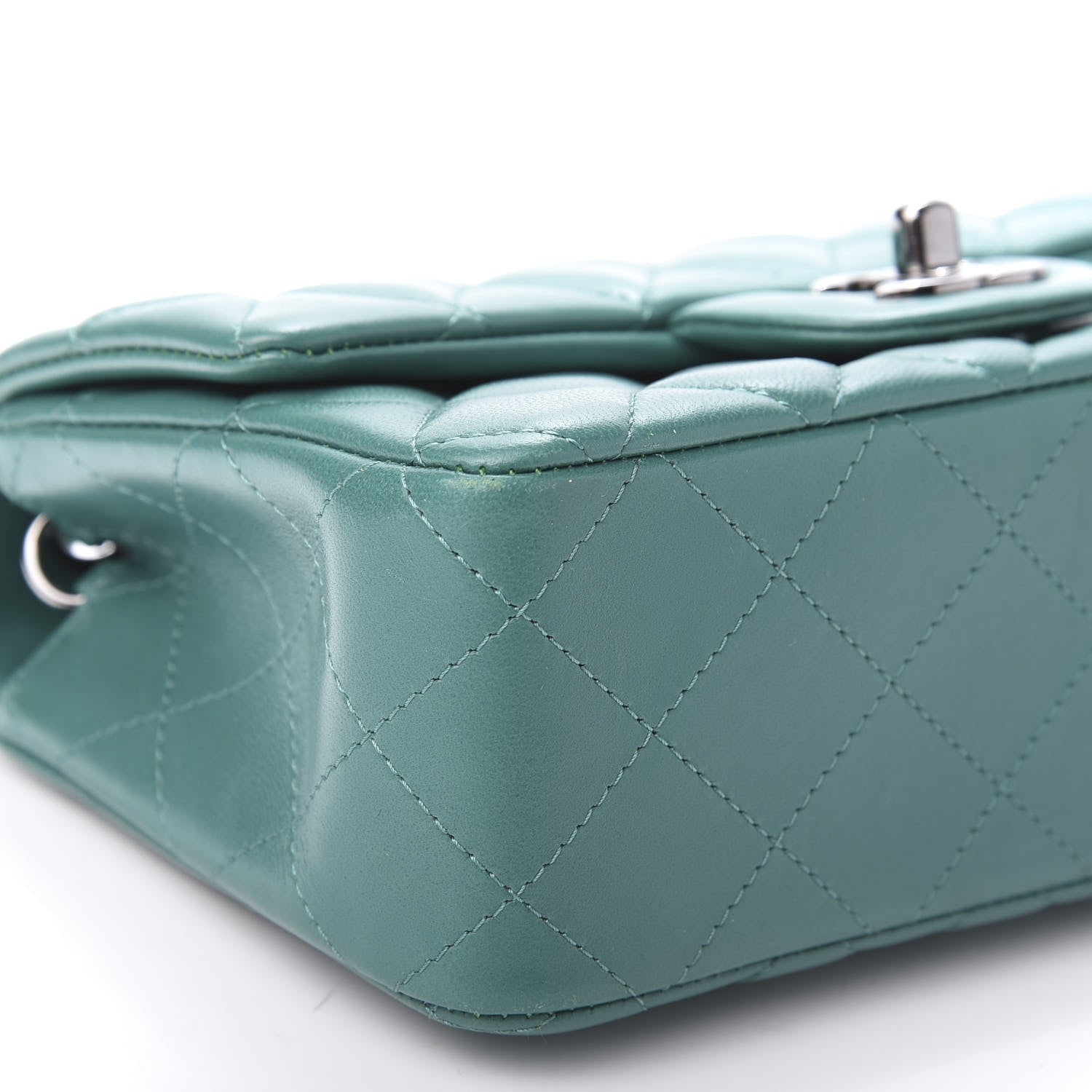 Chanel Lambskin Quilted Mini Rectangular Flap Green 8 of 12