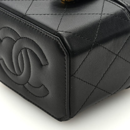 Chanel Lambskin Quilted Vanity Clutch With Chain Black 11 of 12