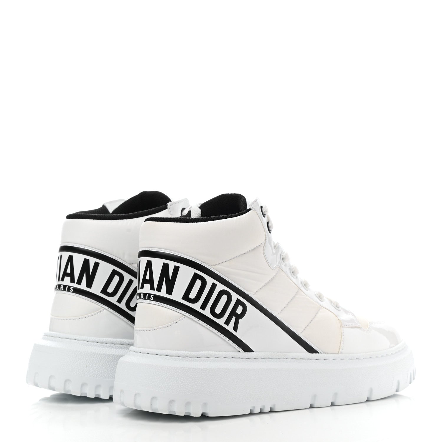 Christian Dior Nylon Fabric Womens D-Player High Top Sneakers 39 White Black 4 of 9