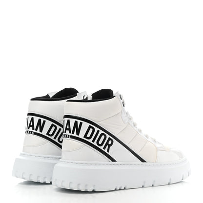 Christian Dior Nylon Fabric Womens D-Player High Top Sneakers 39 White Black 4 of 9