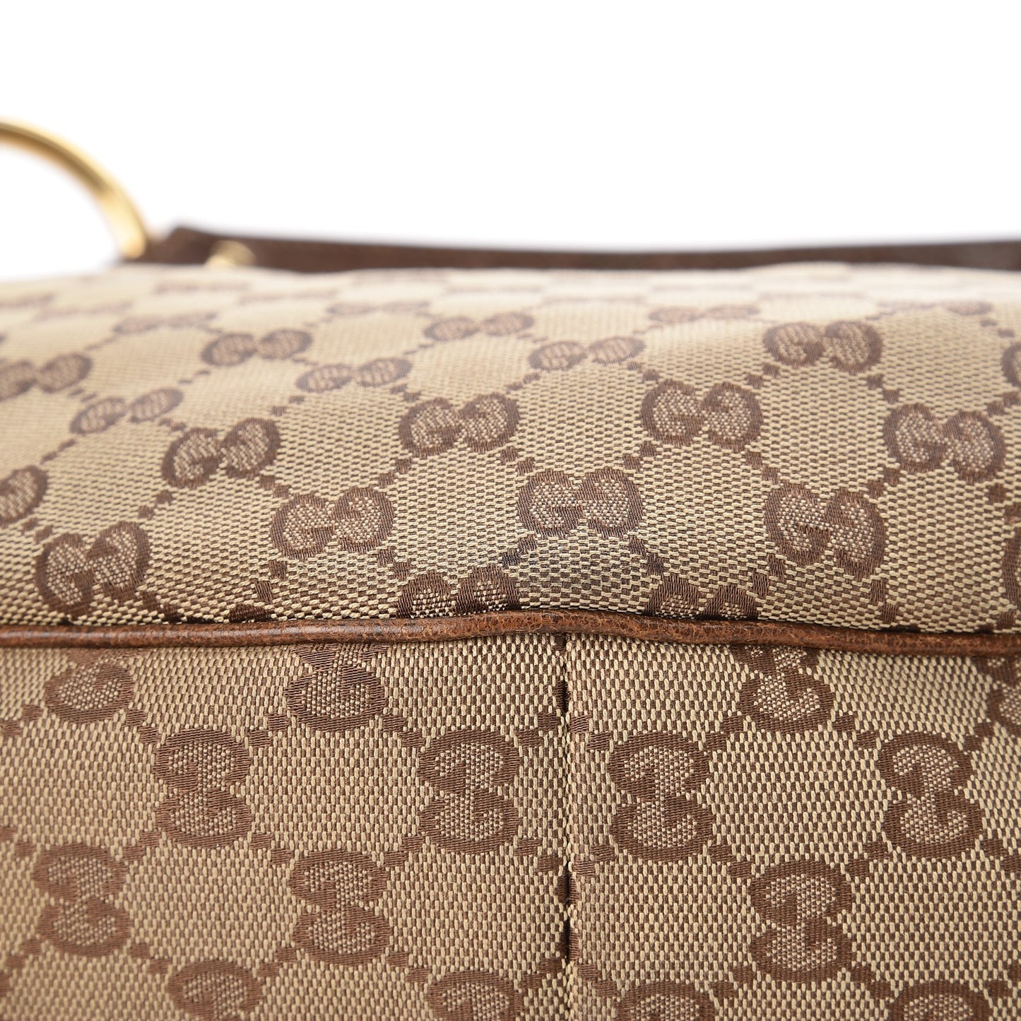 Monogram Bamboo Ring Half Moon Hobo Bag Brown