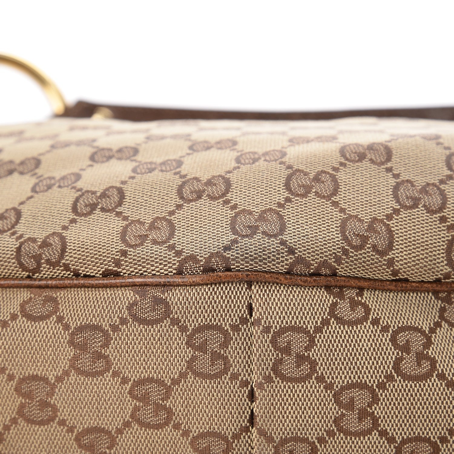 Gucci Monogram Bamboo Ring Half Moon Hobo Bag Brown 8 of 10