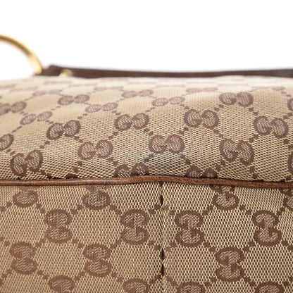 Gucci Monogram Bamboo Ring Half Moon Hobo Bag Brown 8 of 10