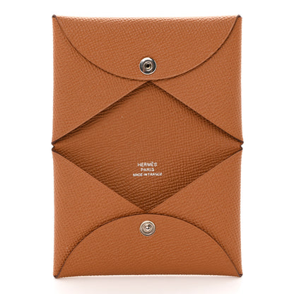 Hermes Epsom Calvi Card Case Gold 5 of 8
