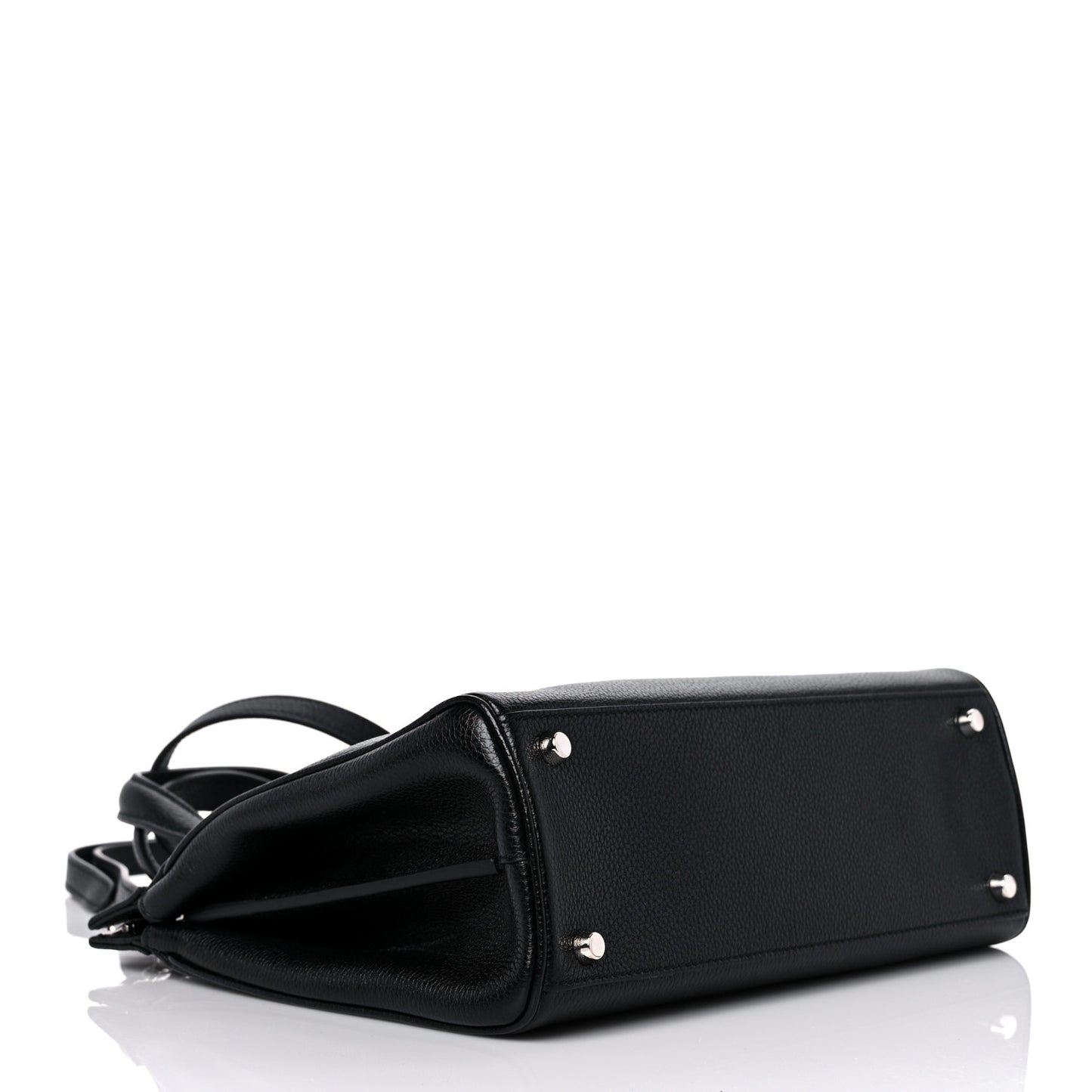 Grainy Calfskin Small Zumi Top Handle Bag Black