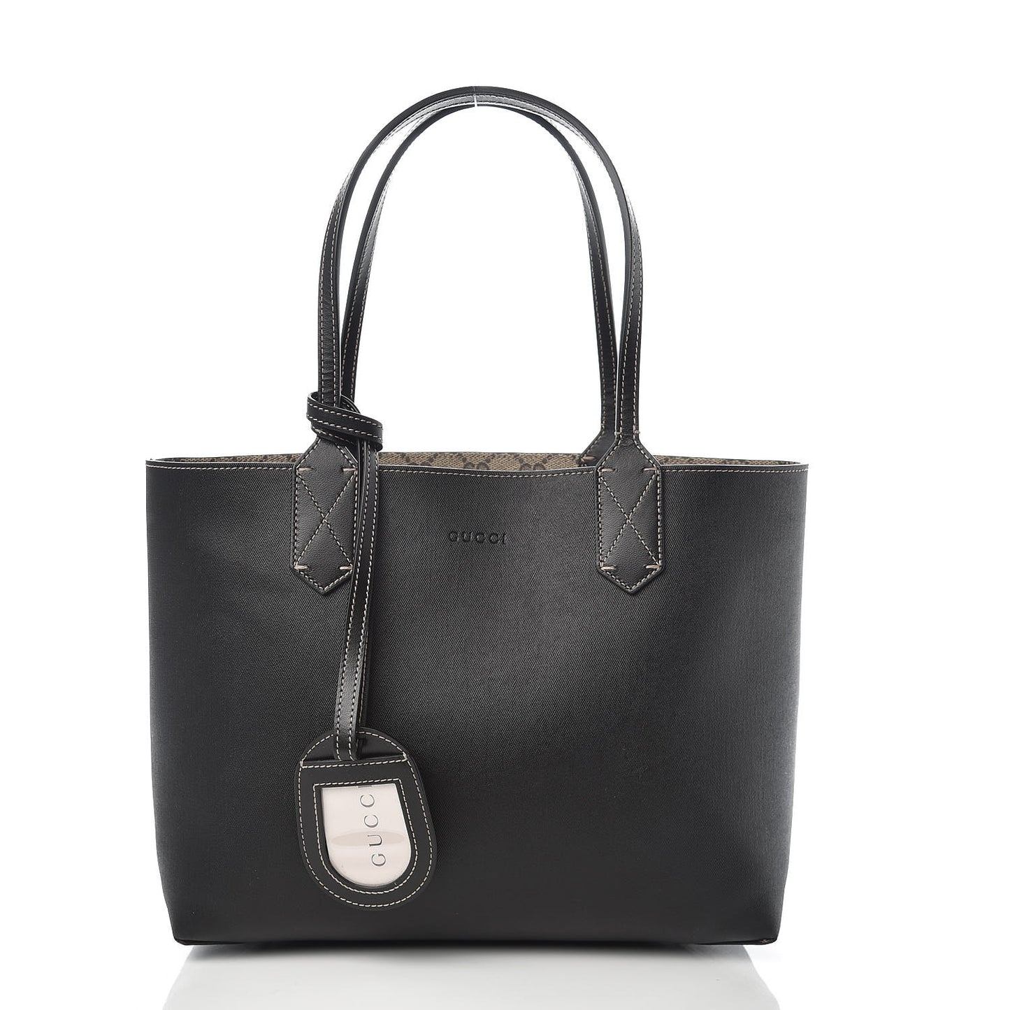 GG Supreme Monogram Small Reversible Tote Beige Black