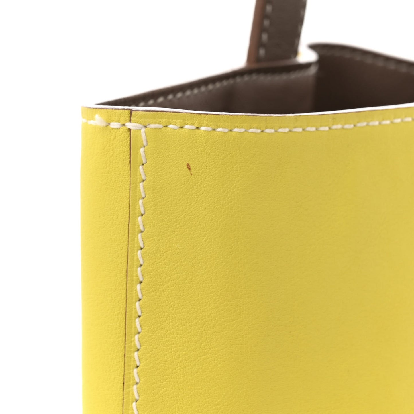 Veau Sikkim Swift Double Sens 28 Reversible Tote Lime Etoupe