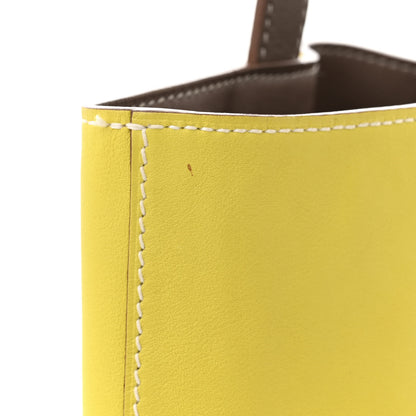 Hermes Veau Sikkim Swift Double Sens 28 Reversible Tote Lime Etoupe 18 of 19