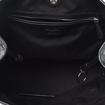 Christian Dior Coated Canvas Cannage Medium Panarea Tote Black 5 of 9