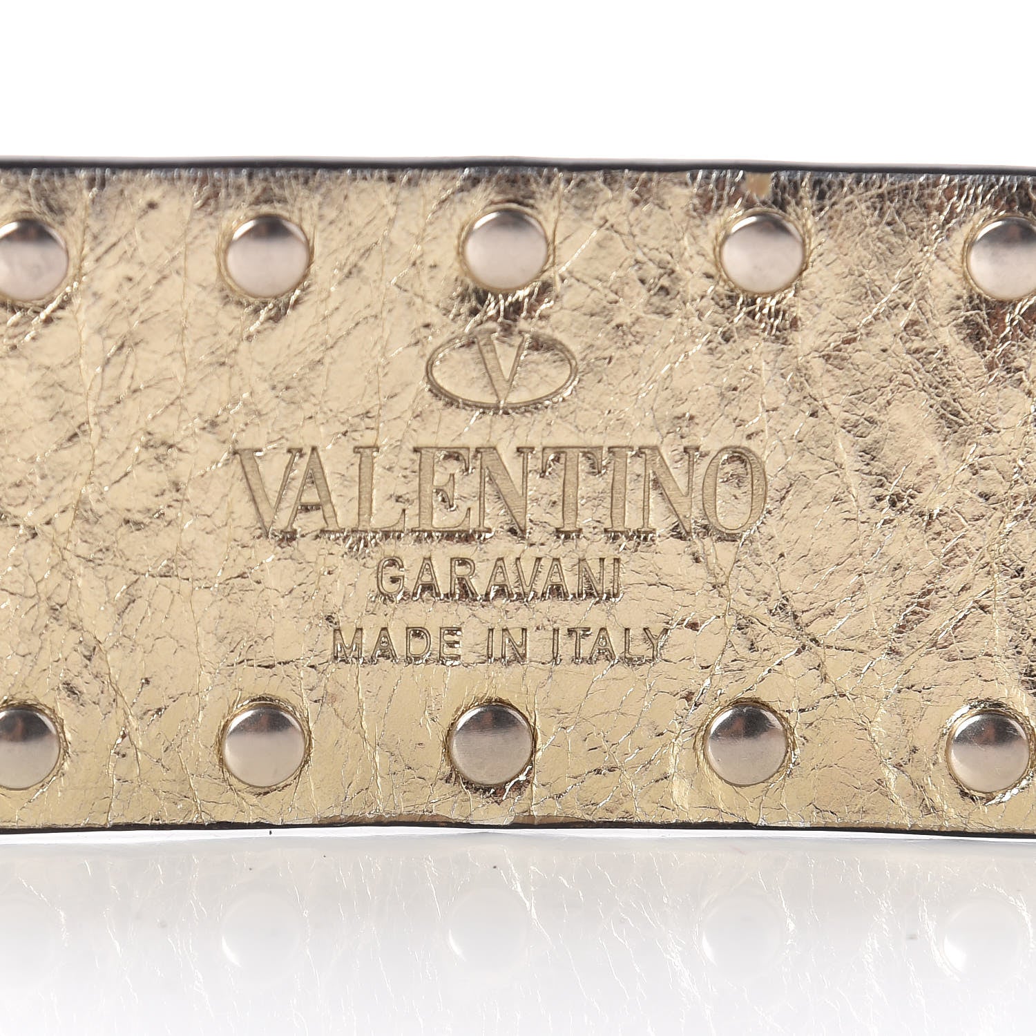 Valentino Garavani Metallic Wrinkled Lambskin Rockstud Spike Shoulder Strap Mekong 3 of 6