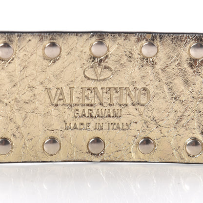 Valentino Garavani Metallic Wrinkled Lambskin Rockstud Spike Shoulder Strap Mekong 3 of 6