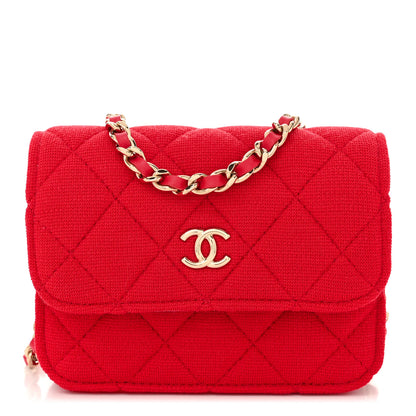 Chanel Jersey Quilted Micro Mini Flap Red 1 of 11
