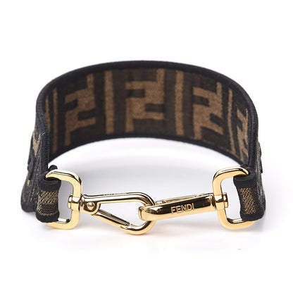 Fendi Fabric Jacquard FF 1974 Logo Threaded Edge Mini Strap You Tobacco Moro Black 4 of 4