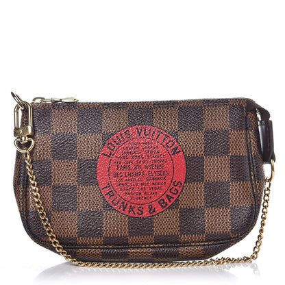 Louis Vuitton Damier Ebene Complice Trunks and Bags Mini Pochette Accessories Red 1 of 8