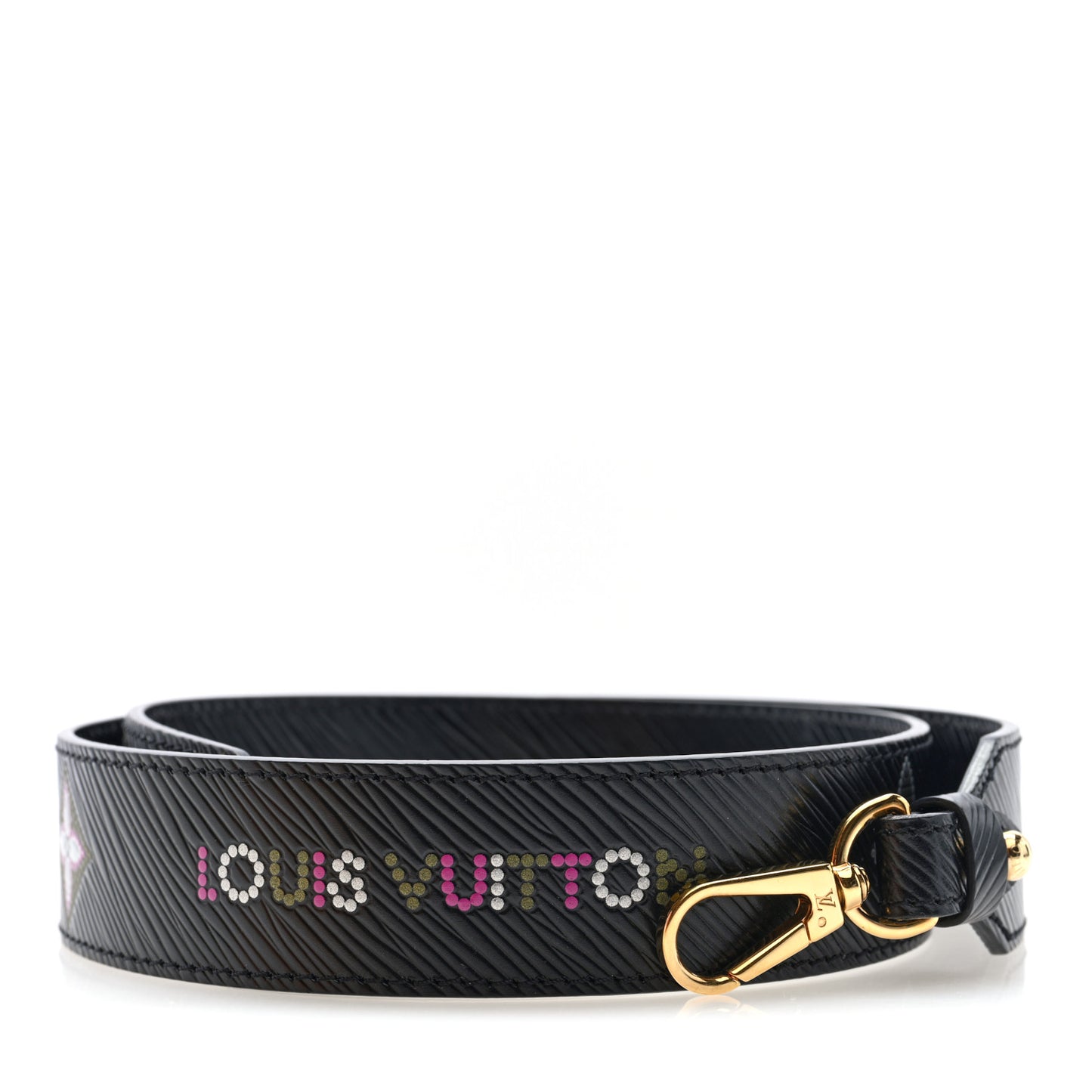 Epi Bead Embroidery Print Bandouliere Shoulder Strap Black
