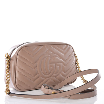Gucci Calfskin Matelasse Small GG Marmont Chain Shoulder Bag Porcelain Rose 2 of 10