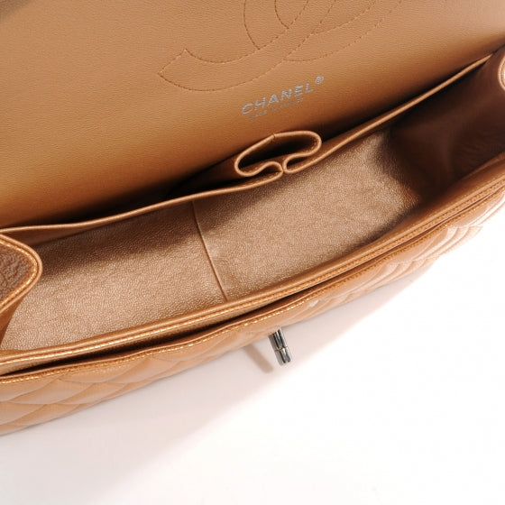 Chanel Metallic Caviar QuiltedJumbo Double Flap Copper 5 of 7