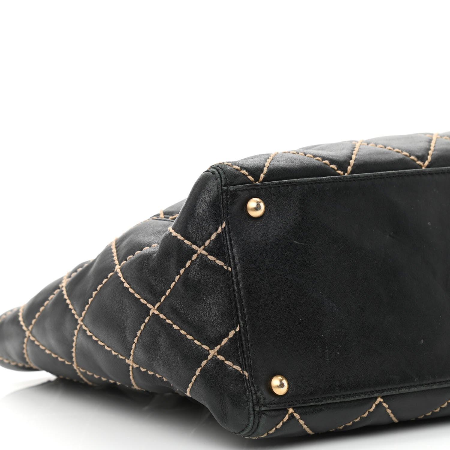 Chanel Calfskin Contrast Stitch Surpique Tote Black 9 of 13