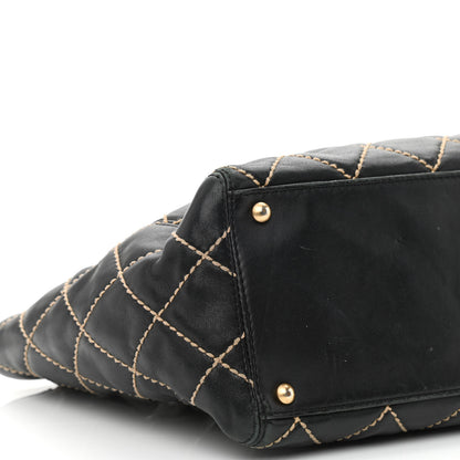 Chanel Calfskin Contrast Stitch Surpique Tote Black 9 of 13