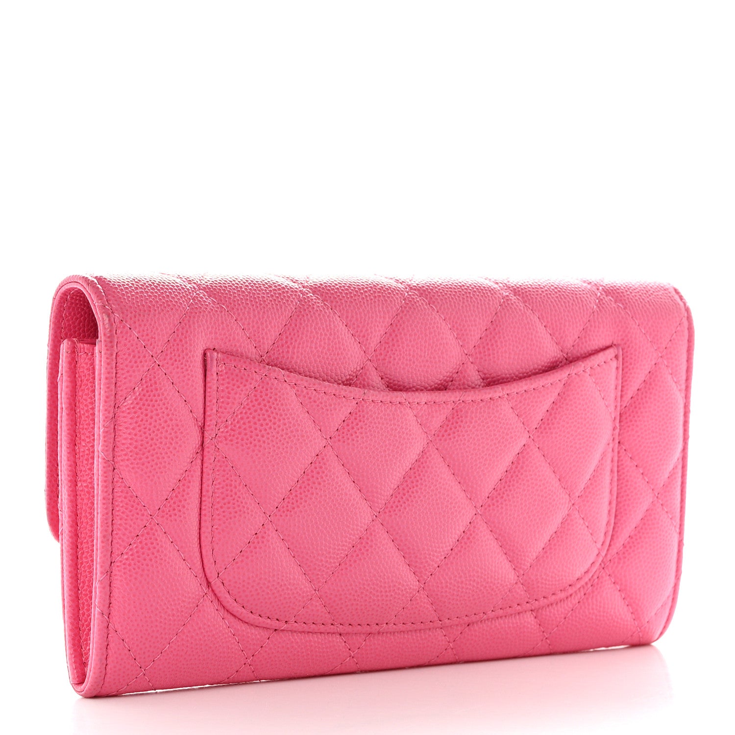 Chanel Caviar Quilted Large Gusset Flap Wallet Pink 3 of 9