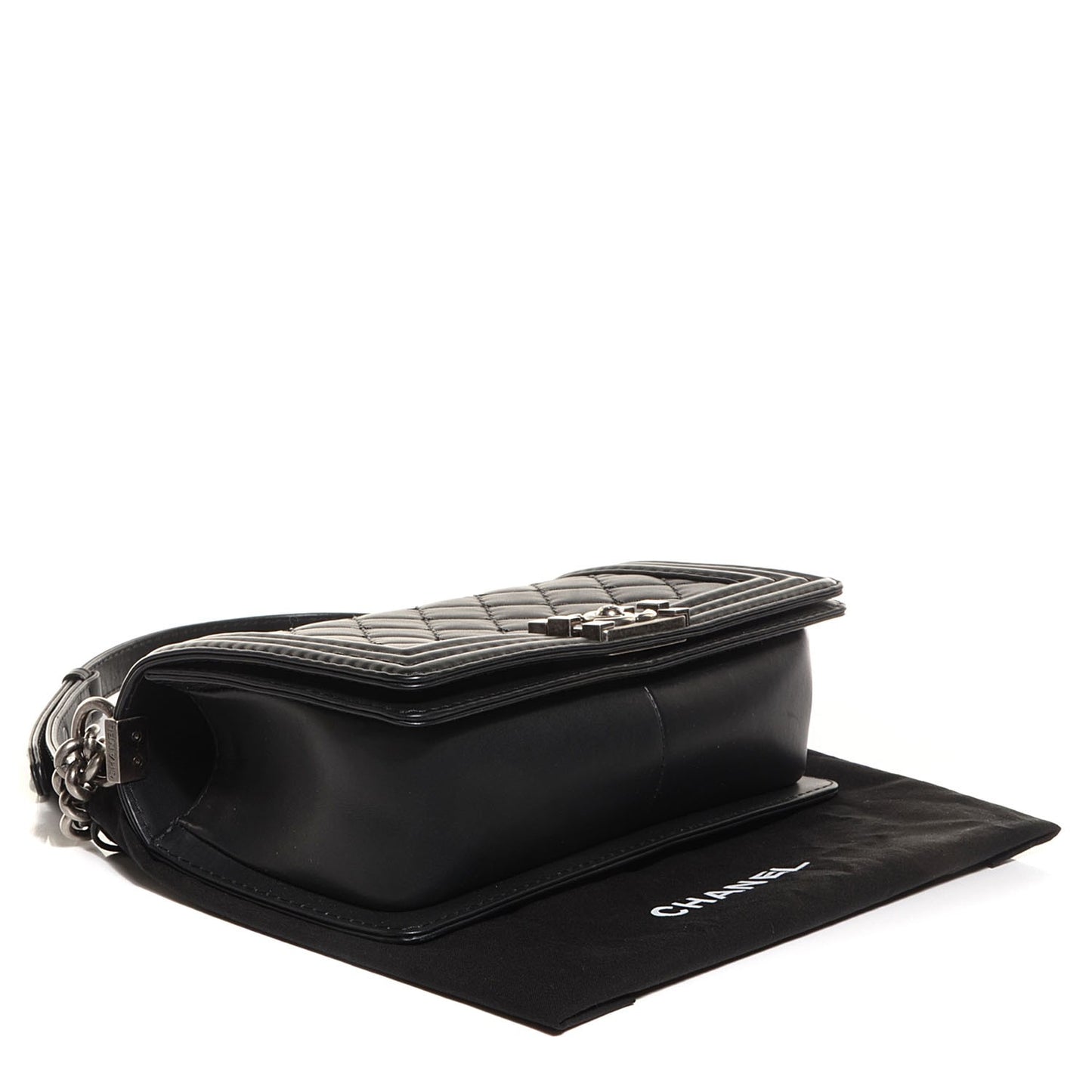 Calfskin Quilted Medium Boy Flap Black