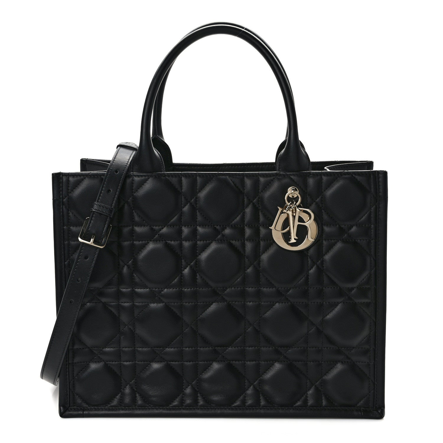 Christian Dior Calfskin Macro Cannage Medium Book Tote Black 1 of 10