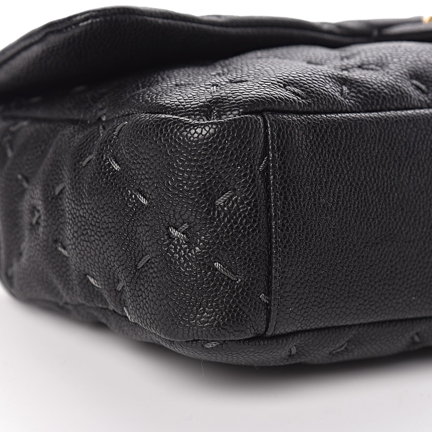 Caviar Stitched Flap Black