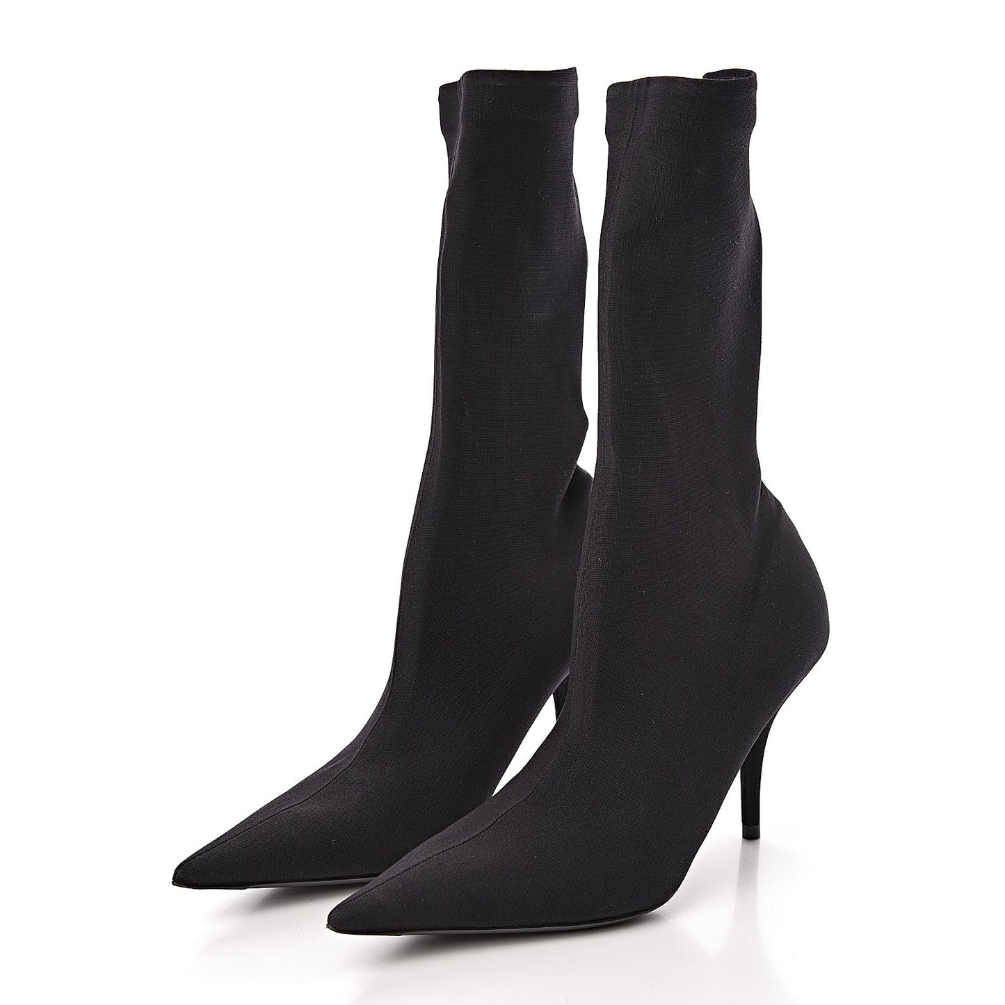 Jersey Crepe Extreme Pointed Toe Knife Booties 36 Black
