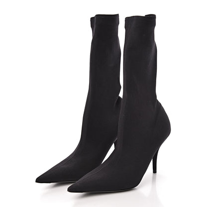 Balenciaga Jersey Crepe Extreme Pointed Toe Knife Booties 36 Black 3 of 5