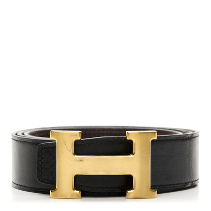 Hermes Box Togo 32mm H Belt 90 36 Black Chocolate 1 of 12
