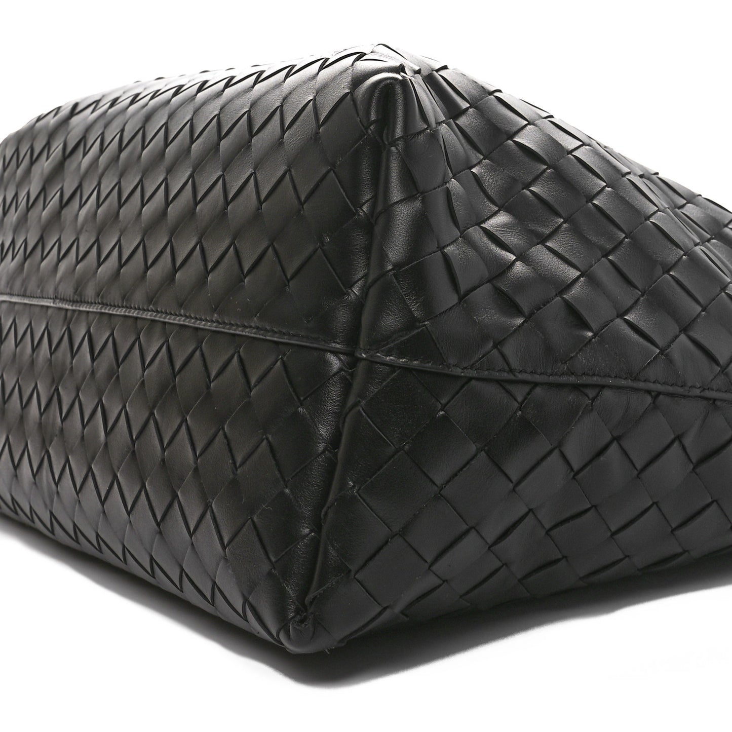 Calfskin Intrecciato Zipped Tote Black