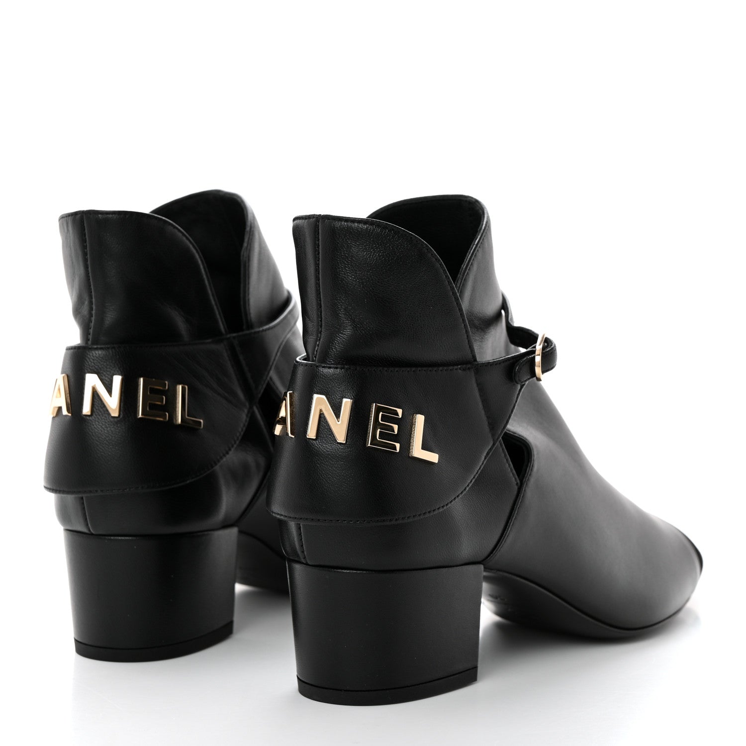 Chanel Lambskin Velvet Cap Toe Short Ankle Boots 39 Black 4 of 9