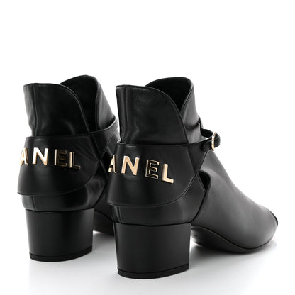 Chanel Lambskin Velvet Cap Toe Short Ankle Boots 39 Black 4 of 9