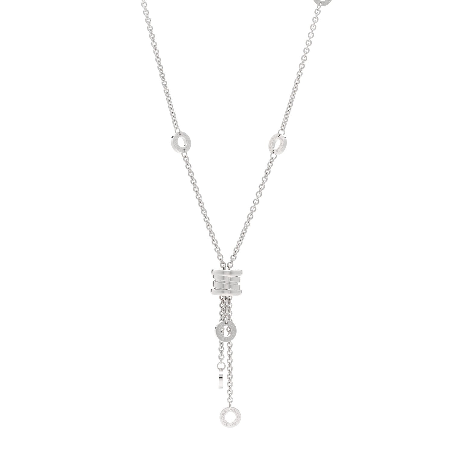 Bulgari 18K White Gold B.Zero1 Lavalier Necklace 1 of 5