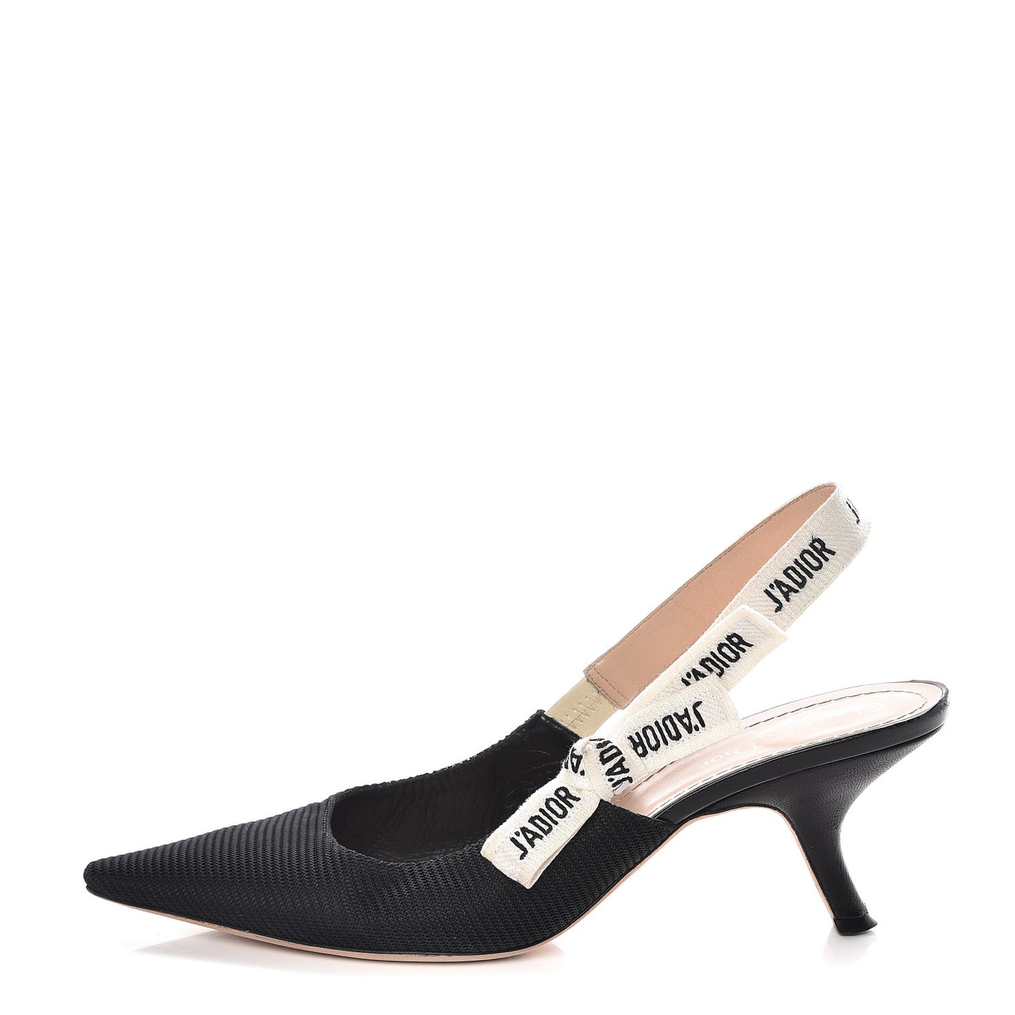 Technical Canvas Ribbon J Adior Slingback 65mm Pumps 42 Black