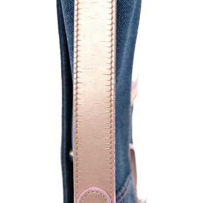 Christian Dior Patent Denim Jeans Saddle Bag Blue Pink 22 of 27