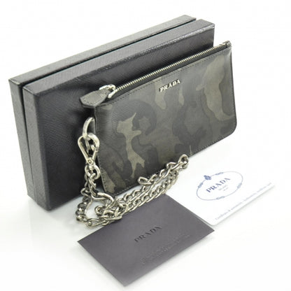 Prada Saffiano Camouflage Pouch Key Chain Fumo 3 of 8