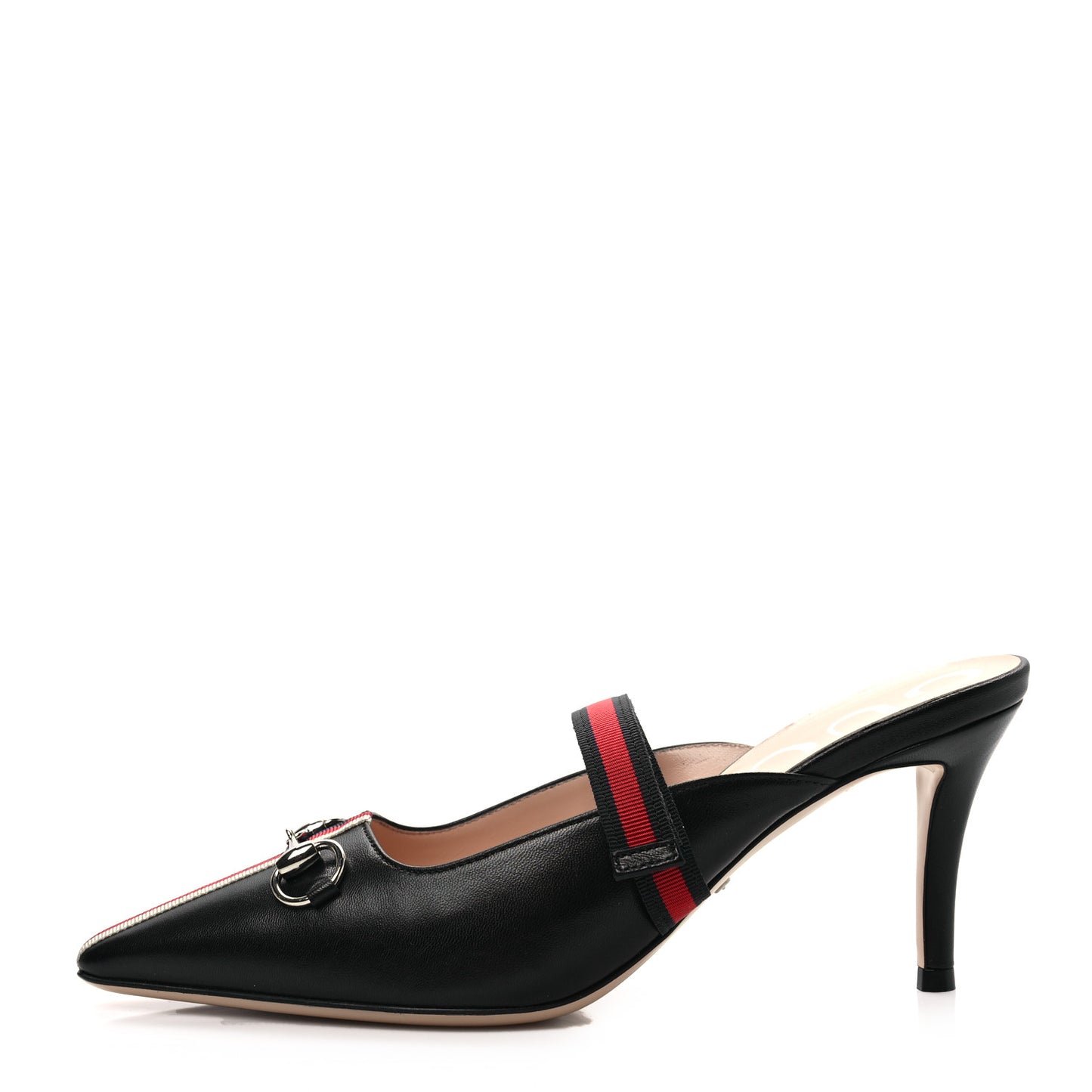 Malaga Kid Sylvie Web Cross Strap Mid-Heel Slides 36.5 Black