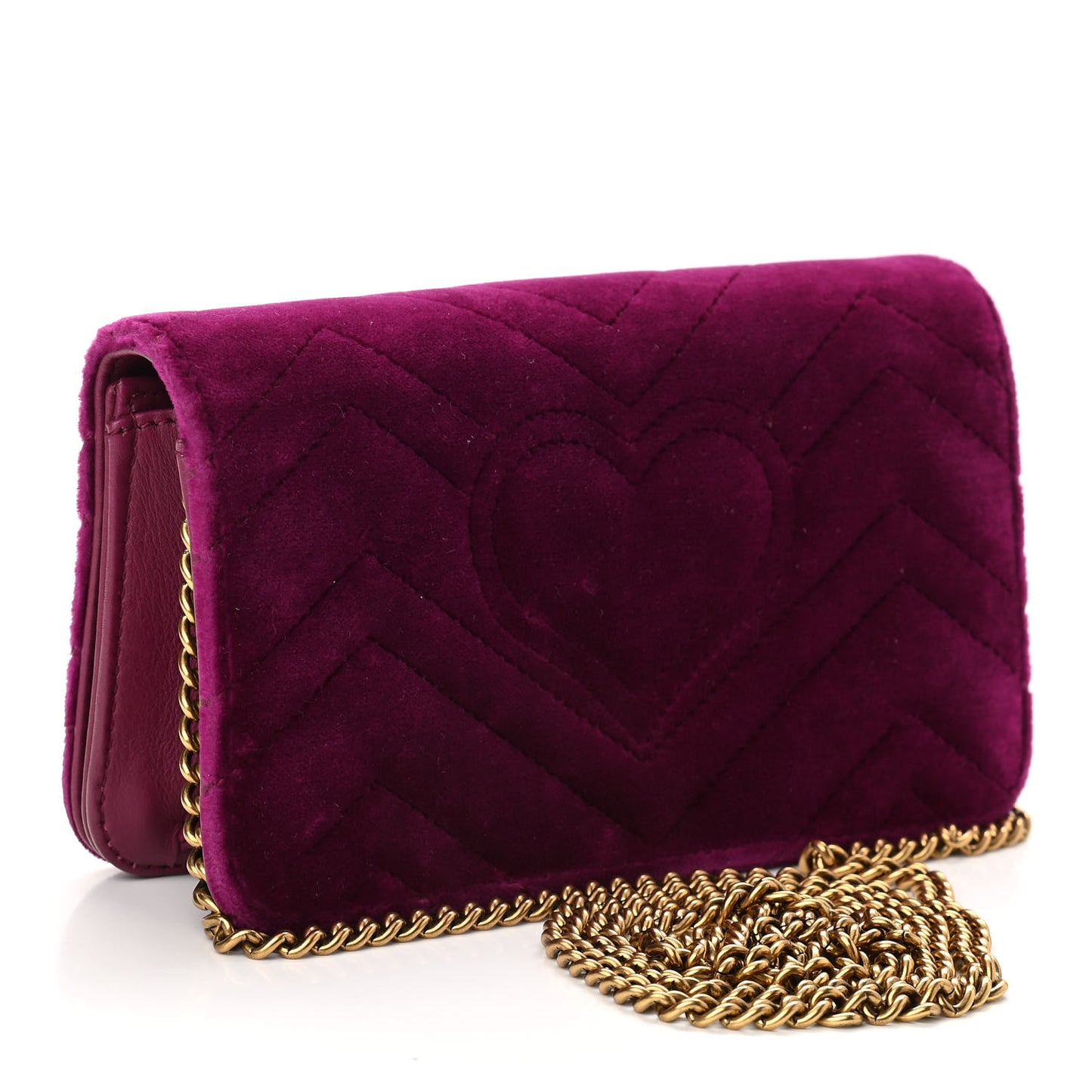 Velvet Matelasse GG Marmont Mini Bag Fuchsia Violet Cyclamen