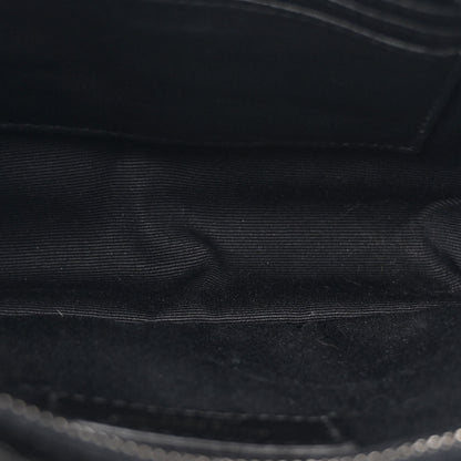 Saint Laurent Crinkled Calfskin Matelasse Monogram Niki Chain Wallet Black 5 of 11