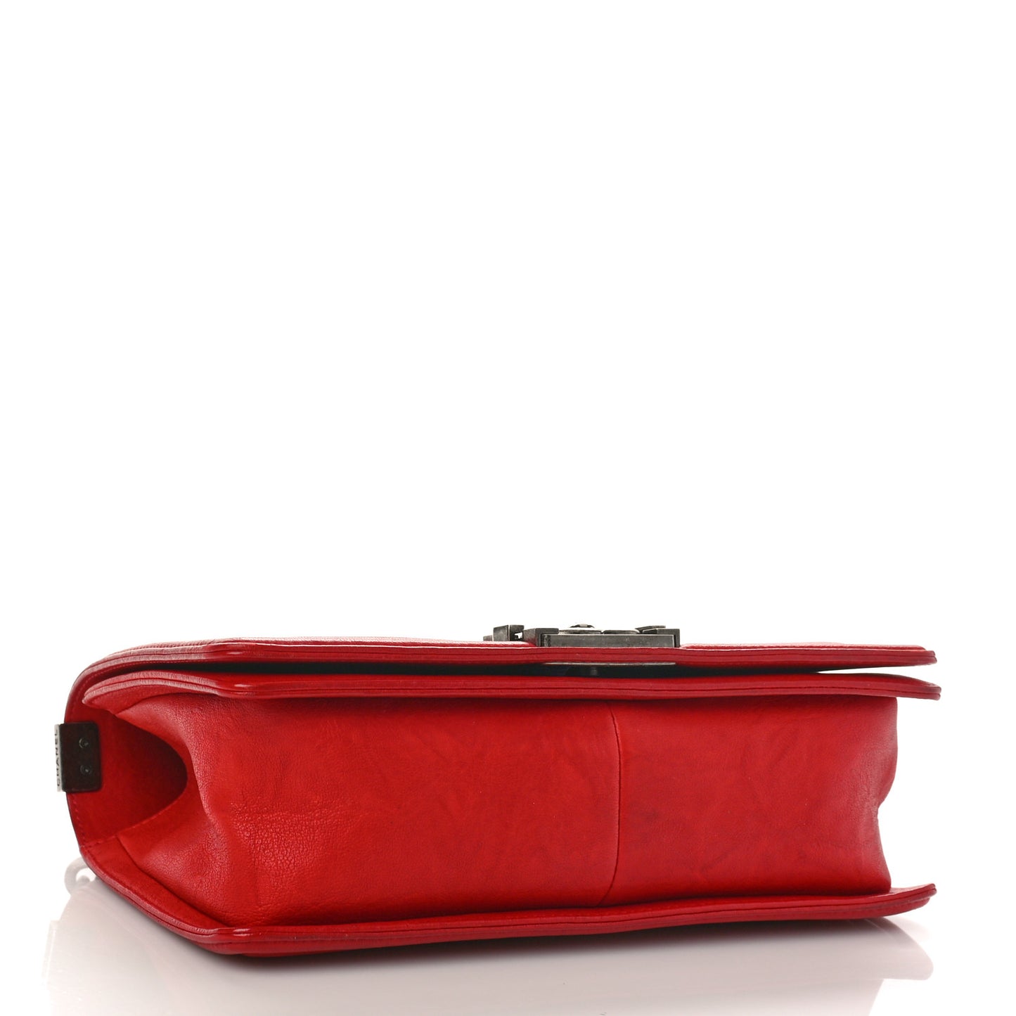 Crumpled Lambskin Small Studded Boy Flap Red