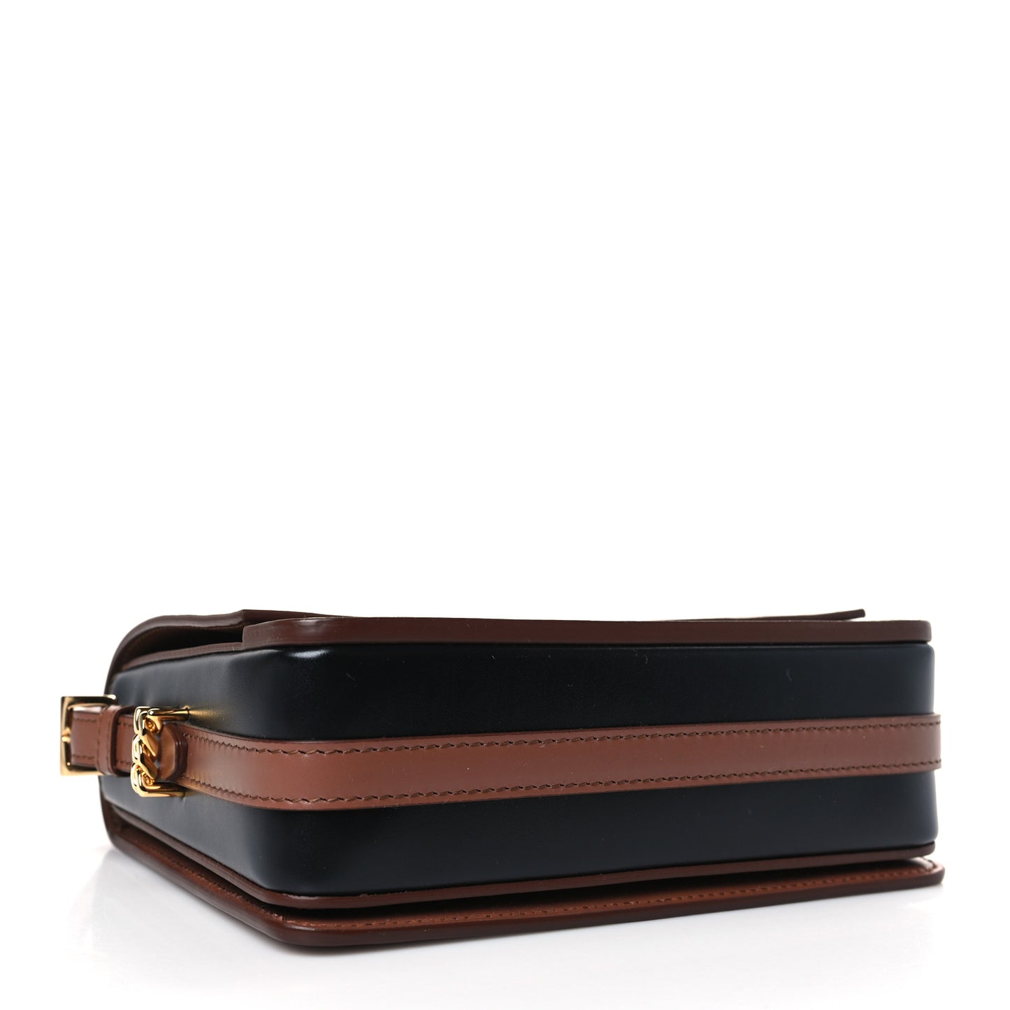 Smooth Calfskin Two Tone Small Grace Bag Malt Brown Black