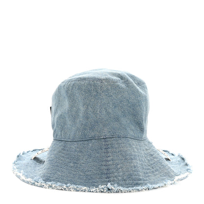 Loewe X PAULA'S IBIZA Denim Frayed Fisherman Bucket Hat 58 Blue 6 of 9