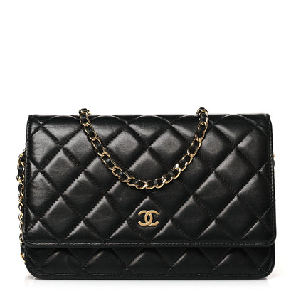 Chanel Lambskin Quilted Wallet On Chain WOC Black 1 of 11