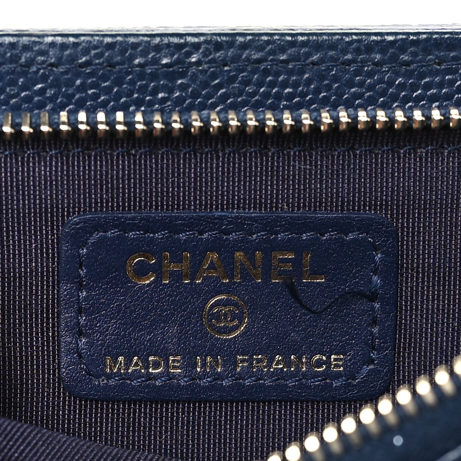 Chanel Caviar Quilted Zip Phone Case Navy 6 of 12