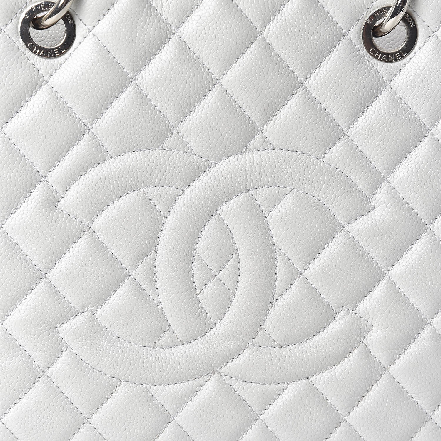 Chanel Caviar Quilted Grand Shopping Tote GST White 10 of 17