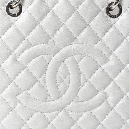 Chanel Caviar Quilted Grand Shopping Tote GST White 10 of 17