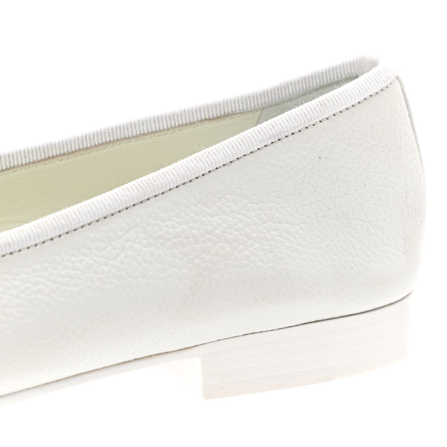 Calfskin Patent Cap Toe CC Ballerina Flats 36 White